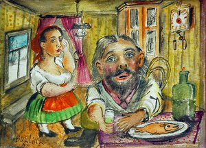 Tea Time — David Davidovich Burliuk, Neo-primitivism