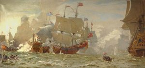 Shipping Scene (st James's Fight, 5 July 1666) — Norman Wilkinson