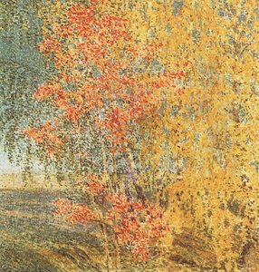 Autumn, Rowan Tree And Birches — Igor Emmanuilovich Grabar, Post-impressionism