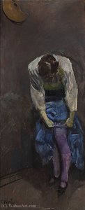 Girl who binds her garter