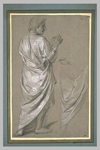 Homme Drapé, Vu Presque De Dos, La Tête De Profil — Charles Le Brun