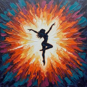Celestial Resonance: A Singular Dance Of Radiant Light And Eternal Shadow — Christian Noiret, Contemporary Abstract