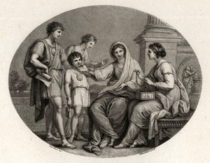 Cornelia Mother Of The Gracchi Showing Her Children As Her Only Ornaments — Benjamin West