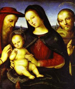 Madonna With The Christ Child Blessing And St. Jerome And St. Francis (von Der Ropp Madonna) — Raphael, High Renaissance