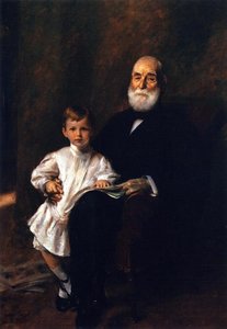 Master Otis Barton And His Grandfather — William Merritt Chase, Impressionism