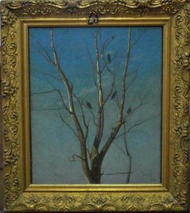 Etude de branches d'arbres avec des corbeaux