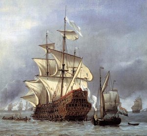 The Taking Of The English Flagship The Royal Prince (detail) — Willem Van De Velde The Elder, Dutch Golden Age