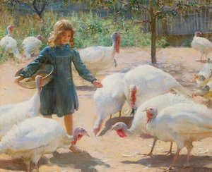 White Turkeys — Charles Courtney Curran