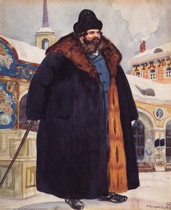 A Merchant In A Fur Coat — Boris Mikhailovich Kustodiev