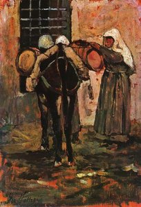 Sister With Donkey — Giovanni Fattori