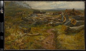British Soldiers Clearing And Burning, Cadzow Forest, Scotland — Alexander Fraser