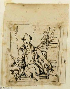 Study For A Family Group With A Dog And Musical Instruments — George Chinnery