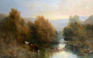 Cattle By The Dart In Autumn — William Widgery