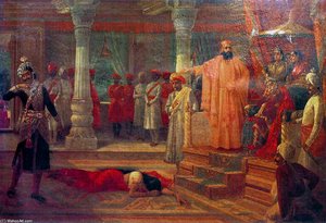 Droupathi In Virata's Palace — Raja Ravi Varma