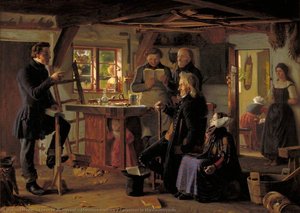 Mormons Visiting A Carpenter In The Countryside — Christen Dalsgaard, National Romanticism