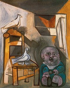 A Child With Pigeons — Pablo Picasso, Cubism