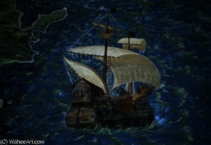 Galleon, detail from the 'Galleria delle Carte