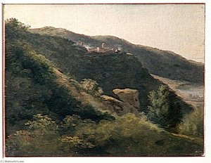 Montagnes Dominant Le Lac De Nemi — Pierre De Valenciennes