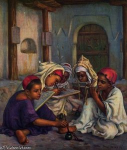 Writing Lesson in a Koranic School in an Algerian