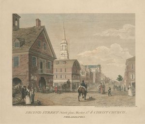 Second Street North From Market St. Wth. Christ Church. Philadelphia — Thomas Birch
