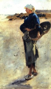 Study For 'oyster Gatherers At Cancale' — John Singer Sargent, Impressionistic Portrait