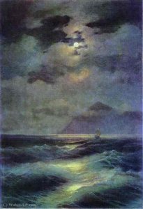 View Of The Sea By Moonlight — Ivan Konstantinovich Aivazovsky, Romanticism