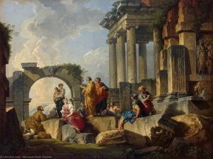 Apostle Paul Preaching On The Ruins — Giovanni Paolo Panini, Baroque