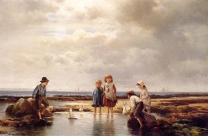 Little Sailors, Rockaway Beach — Edward Moran