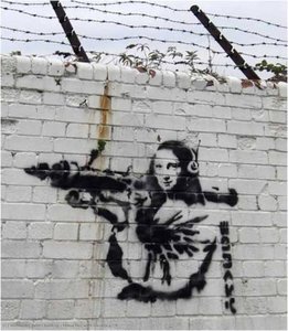 Mona Lisa With Bazooka — Banksy