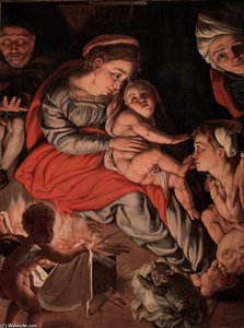 The Holy Family By A Fire