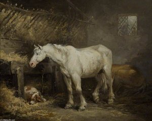 Horse And Dog In A Stable — George Morland