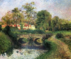 Little Bridge On The Voisne, Osny — Camille Pissarro, Impressionism