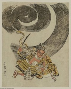 I No Hayata Killing The Nue Monster — Suzuki Harunobu