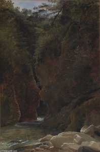 View Of A Gorge In Italy — Pierre Athanase Chauvin