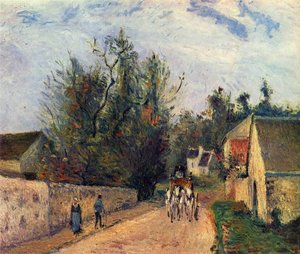 Die Bühne Auf Der Straße Von Ennery Nach L'hermitage — Camille Pissarro
