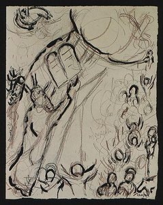 Moses Receiving The Tablets Of Law — Marc Chagall