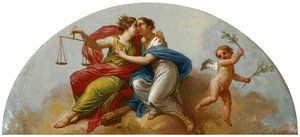 Justice Embracing Peace — Antonio Zucchi