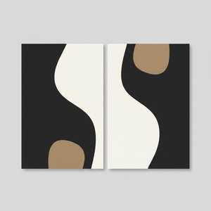 Serene Flow Of Infinite Equilibrium In A Singular Monochromatic Diptych Masterpiece — Laurent Fabre