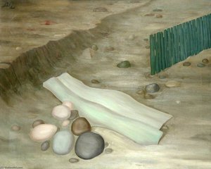 Green Fence, Driftwood And Pebbles — Albert Reuss