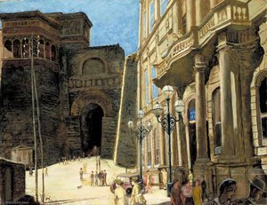 The Exterior Of The Army School Of Education, Perugia, Italy The Etruscan Gate — Carel Victor Morlais Weight