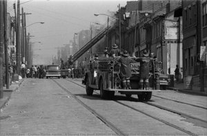 A Second Fire Truck Arrives To Help Battle Fire In The Hill District During Pittsburgh Peace March — Charles Martin Hardie