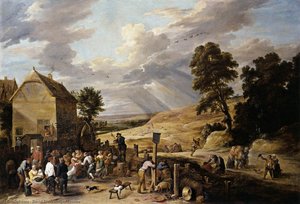 Peasants Dancing Outside An Inn — David Teniers The Younger