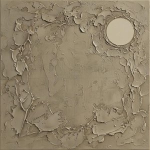 Monolithic Echoes In Taupe: A Sculptural Study Of Spontaneous Organic Form — David Moreau, Plaster & Texture Art