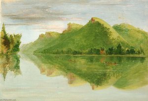 View On The Upper Mississippi, Beautiful Prairie Bluffs — George Catlin