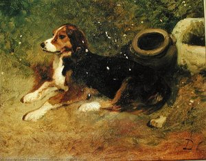 Chien Couche — Alexandre Gabriel Decamps