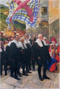 Navarre, The Town Council Of Roncal — Joaquín Sorolla Y Bastida, Impressionism