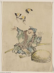 Ein Mann Auf Dem Boden Trägt Mehrere Schichten Kleidung — Katsushika Hokusai