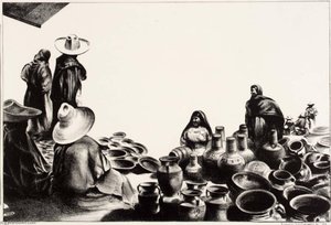 Mexican Market — Louis Lozowick