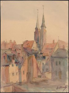 Roofscape With St. Sebald — Georg Friedrich Schmidt