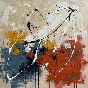 Kinetic Resonance In Ochre And Slate: A Singular Expression Of Gestural Chaos — Laurent Lefèvre, Abstract Expressionism